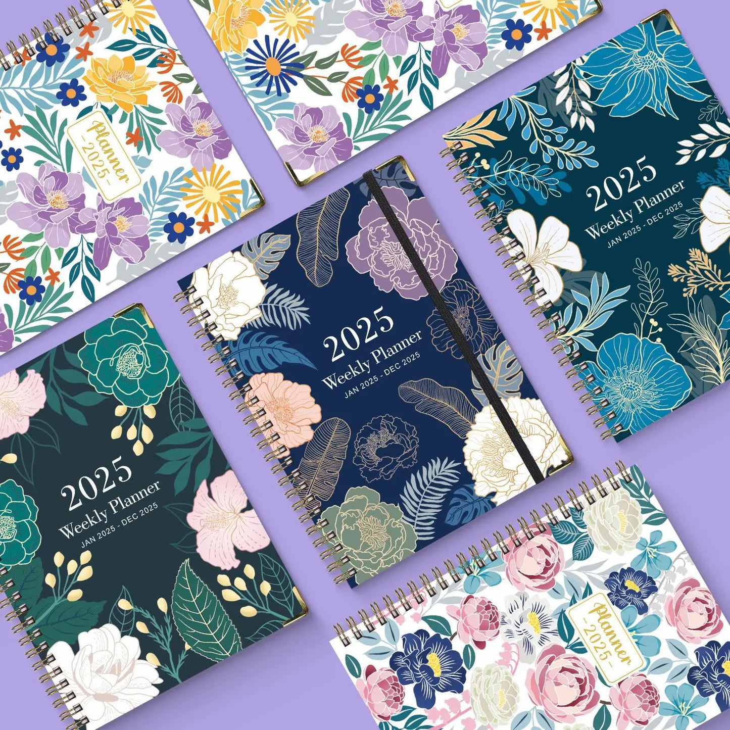 Floral 2025 Weekly Planner With Bookmarks