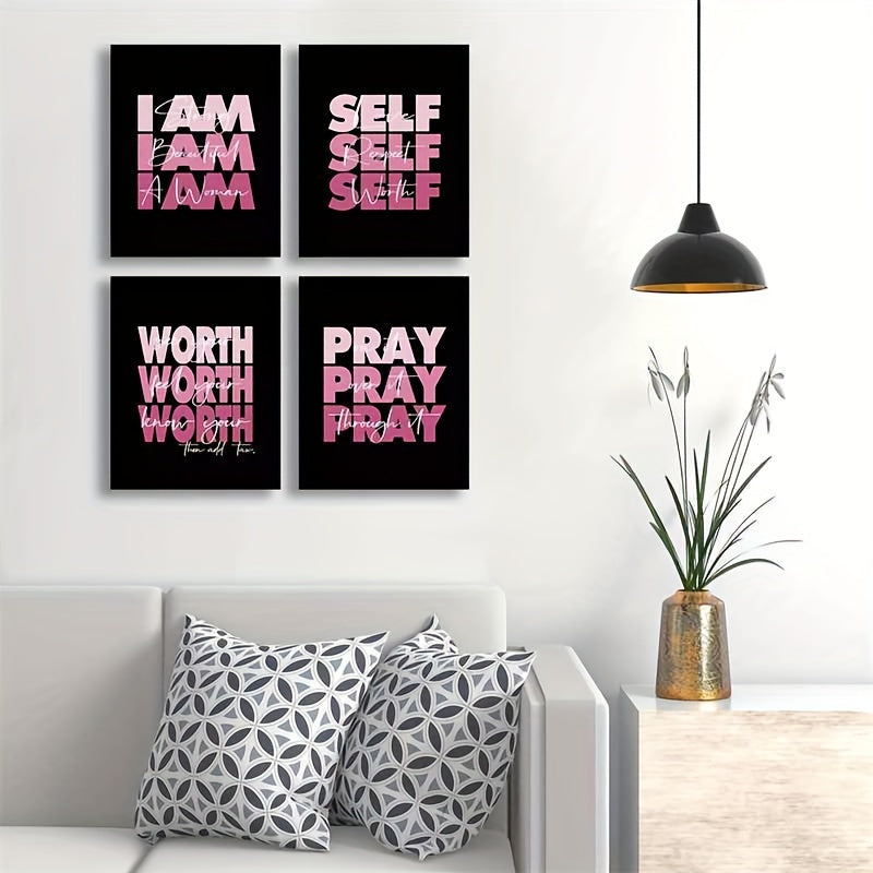 4pc Women’s Motivational Quotes Wall Decor
