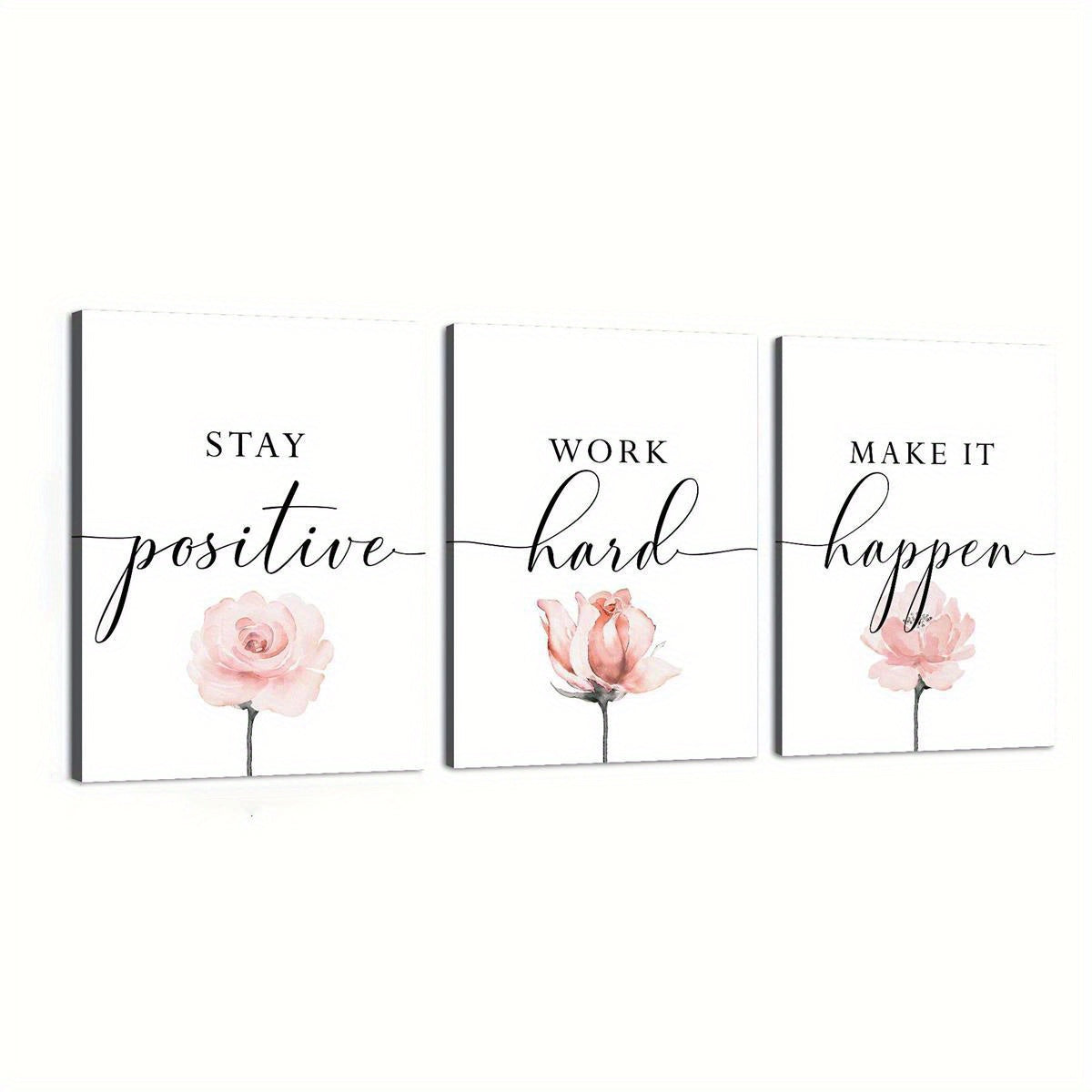 3pc Motivational Quote Canvas Paintings