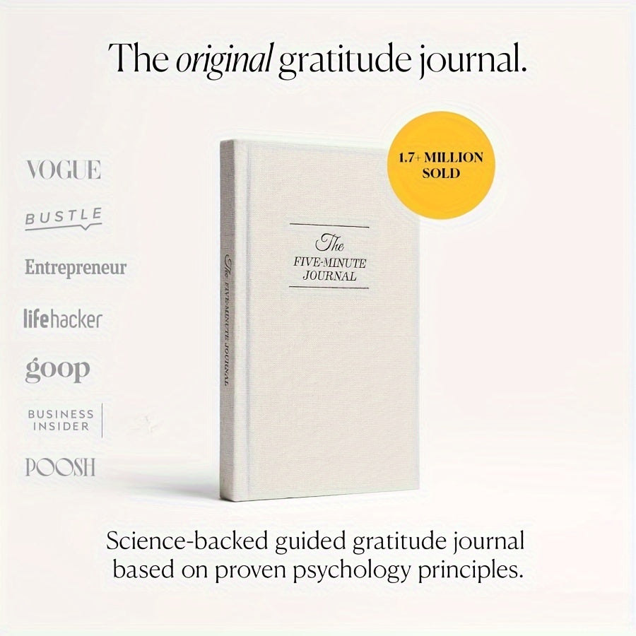 The Five Minute Gratitude Journal With Pen & Stickers