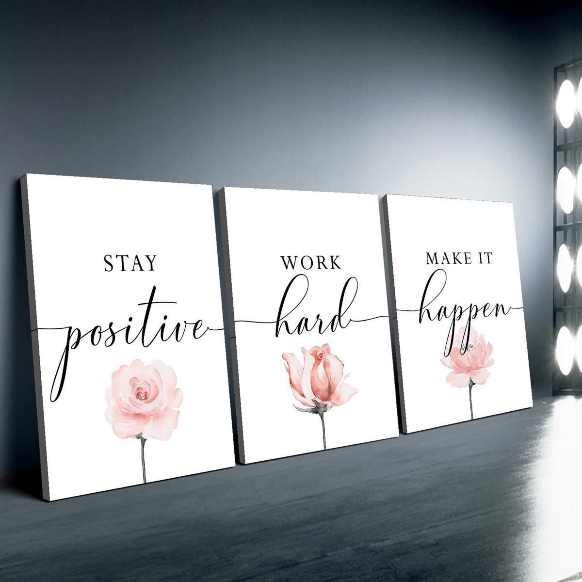 3pc Motivational Quote Canvas Paintings