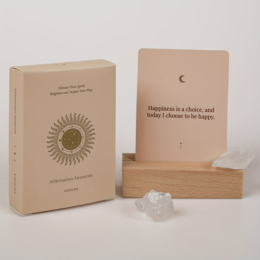 53 Daily Affirmation Cards With Display Stand & Crystals