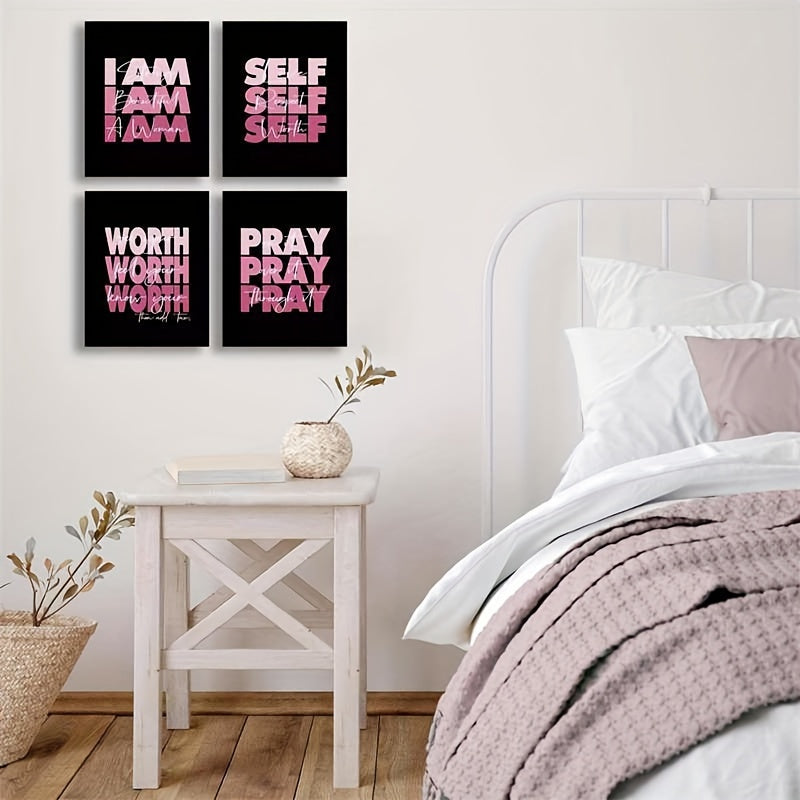 4pc Women’s Motivational Quotes Wall Decor
