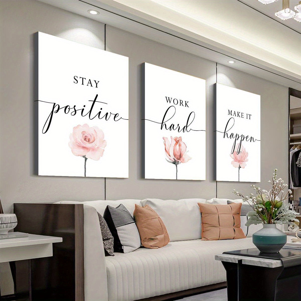 3pc Motivational Quote Canvas Paintings