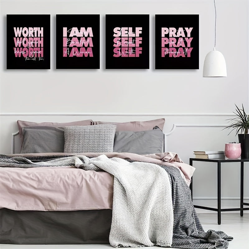 4pc Women’s Motivational Quotes Wall Decor