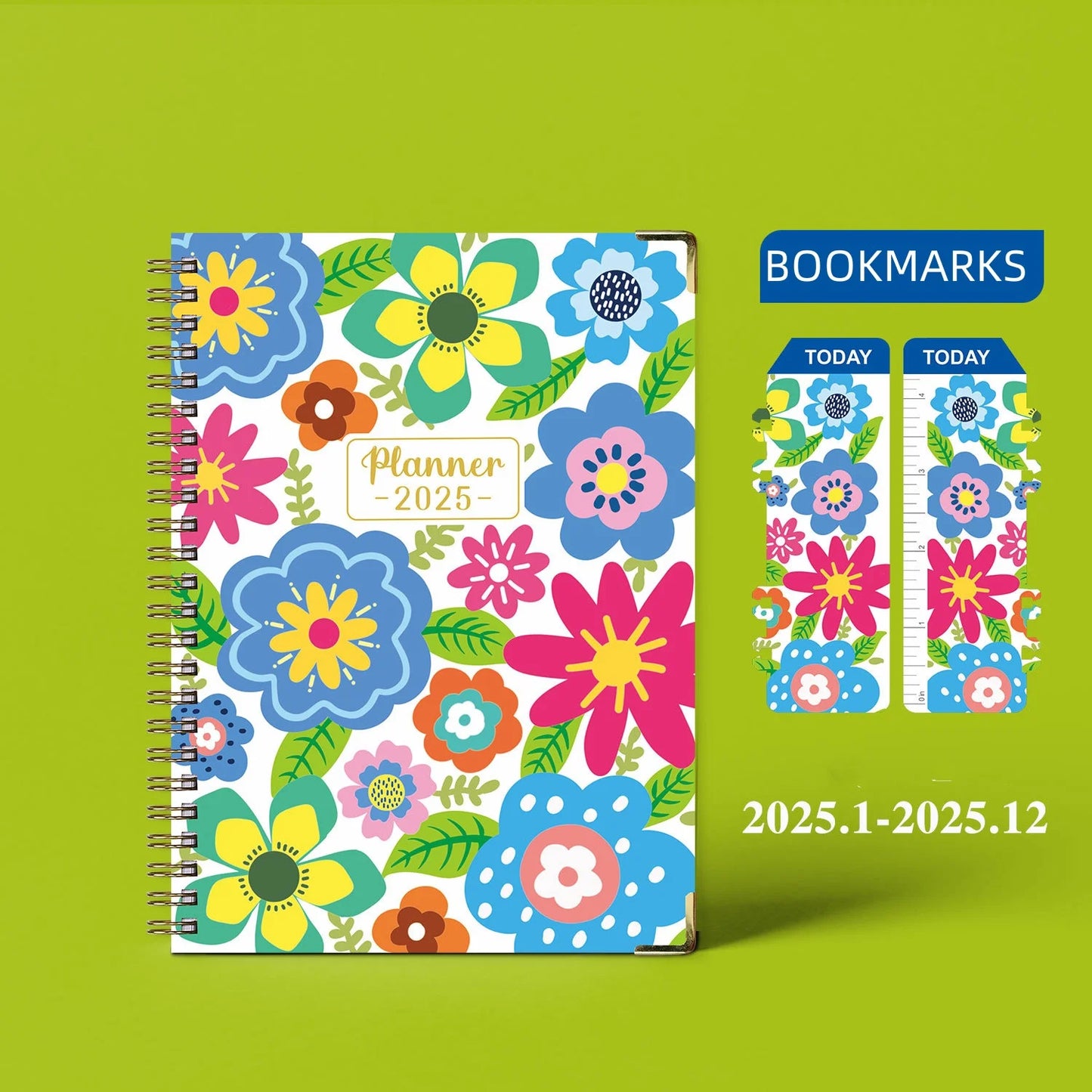 Floral 2025 Weekly Planner With Bookmarks