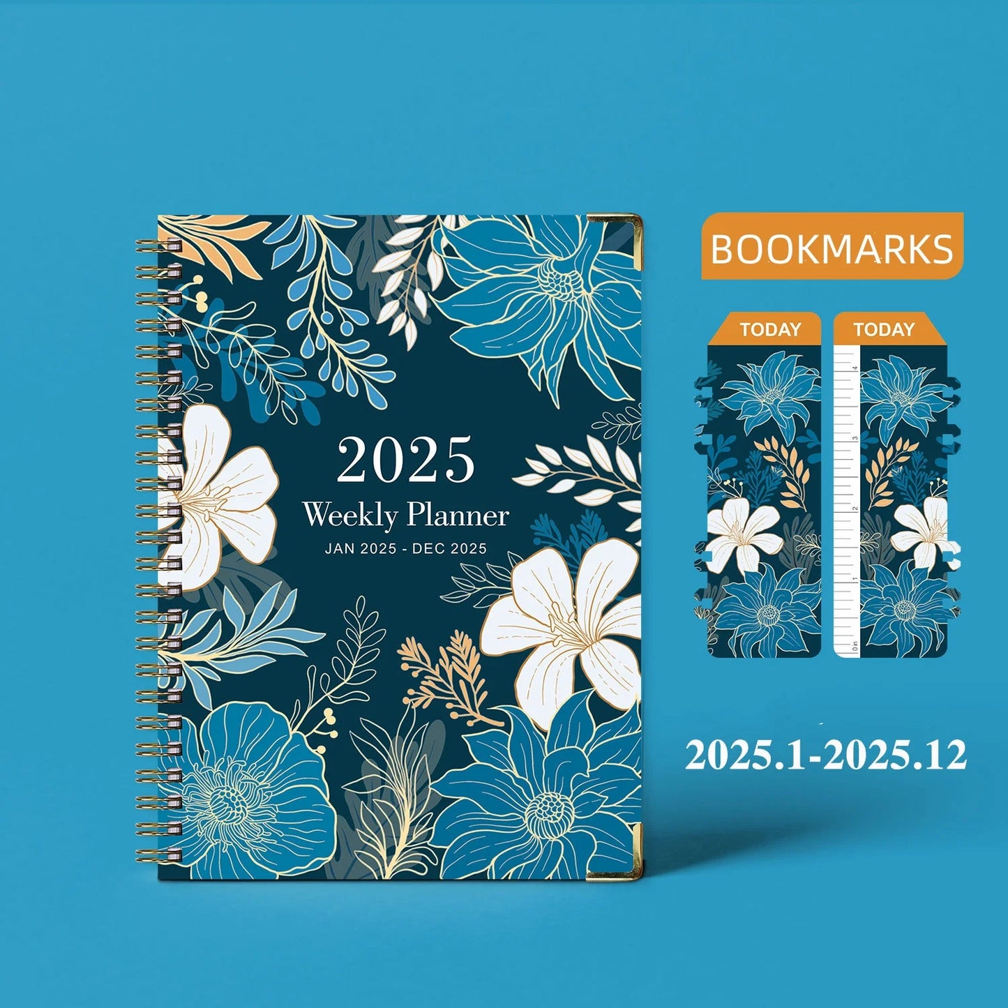 Floral 2025 Weekly Planner With Bookmarks