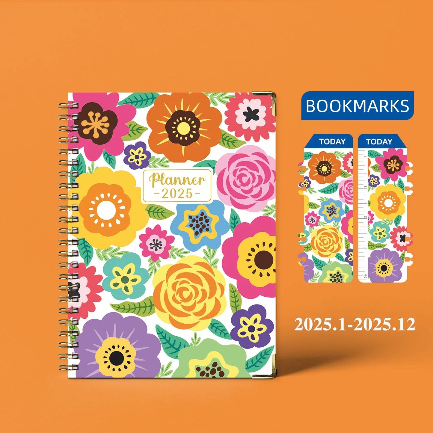 Floral 2025 Weekly Planner With Bookmarks