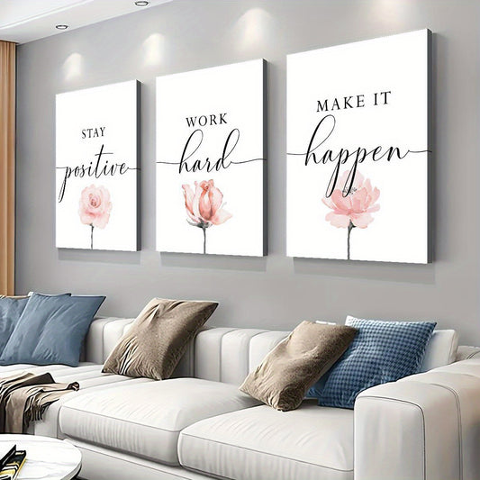 3pc Motivational Quote Canvas Paintings